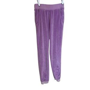 FILA Junior Purple Velour Track Pants Athleisure Loungewear